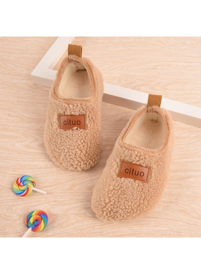 Autumn And Winter New Children's Floor Socks Shoes Baby Boys And Girls Velvet Padded Non-slip Soft Bottom Socks Shoes Indoor Early Education Cotton Shoes
