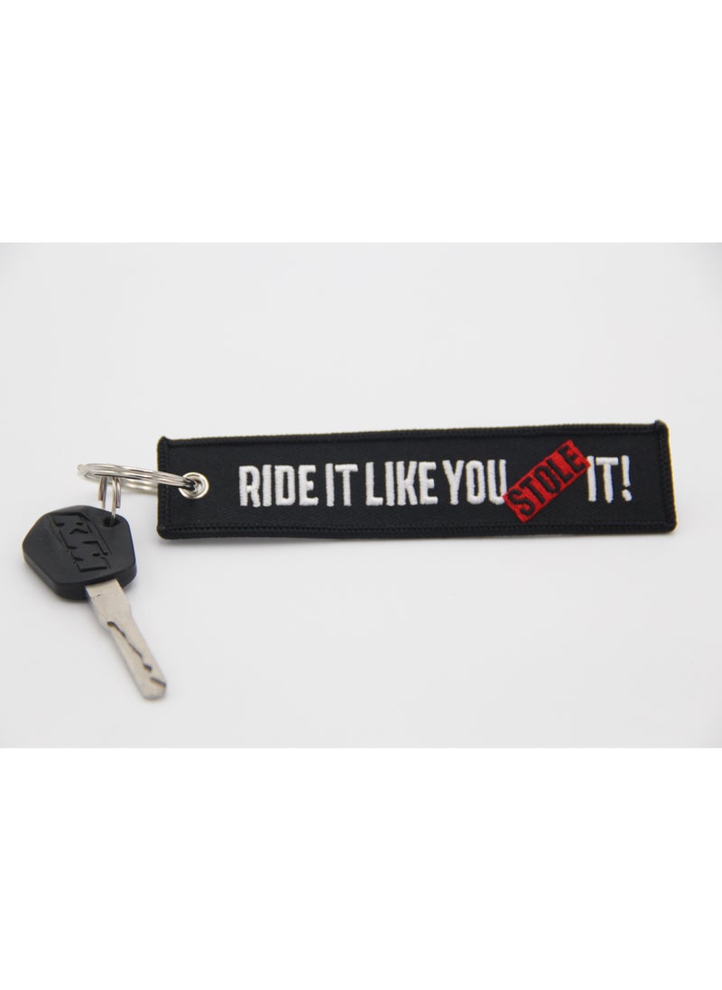 ZAP - Ride It Like You Stole It  Key Tag With  Embroidery - Image 1