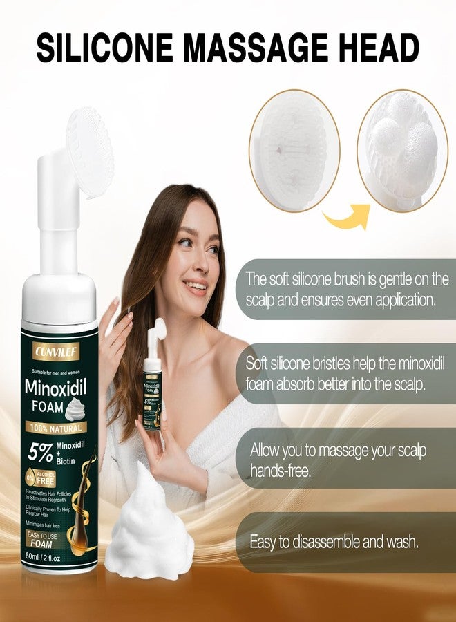 CUNVILEF 5% Minoxidil Foam for Men and Women Hair Growth, Slows Hair Loss and Promotes Hair Regrowth Treatment for Women and Men, Thicker Hair(6.33oz Pack of 3) - Image 3