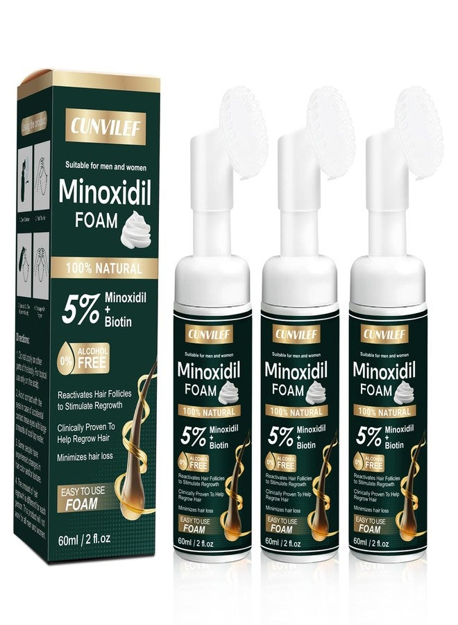 CUNVILEF 5% Minoxidil Foam for Men and Women Hair Growth, Slows Hair Loss and Promotes Hair Regrowth Treatment for Women and Men, Thicker Hair(6.33oz Pack of 3) - Image 1