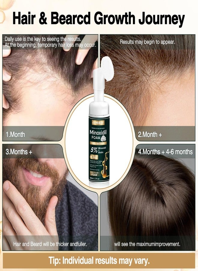 CUNVILEF 5% Minoxidil Foam for Men and Women Hair Growth, Slows Hair Loss and Promotes Hair Regrowth Treatment for Women and Men, Thicker Hair(6.33oz Pack of 3) - Image 5