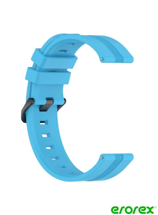 erorex Garmin Venu 2 Plus 20mm Concave Striped Slicone Watch Band(Sky Blue)  - Image 2