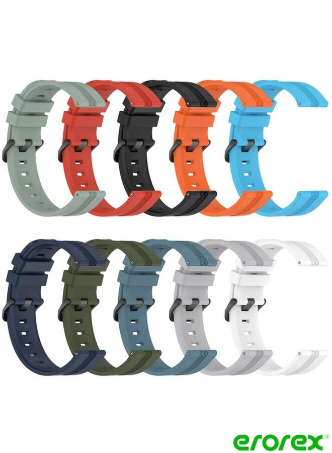 erorex Garmin Venu 2 Plus 20mm Concave Striped Slicone Watch Band(Sky Blue)  - Image 5
