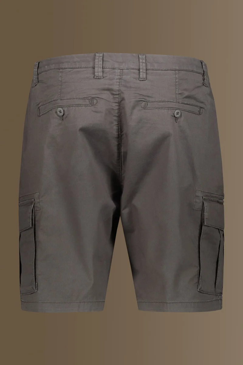 Doppelganger Grey Cargo bermuda twill stretch construction - DK Grey for Men | Best Price UAE