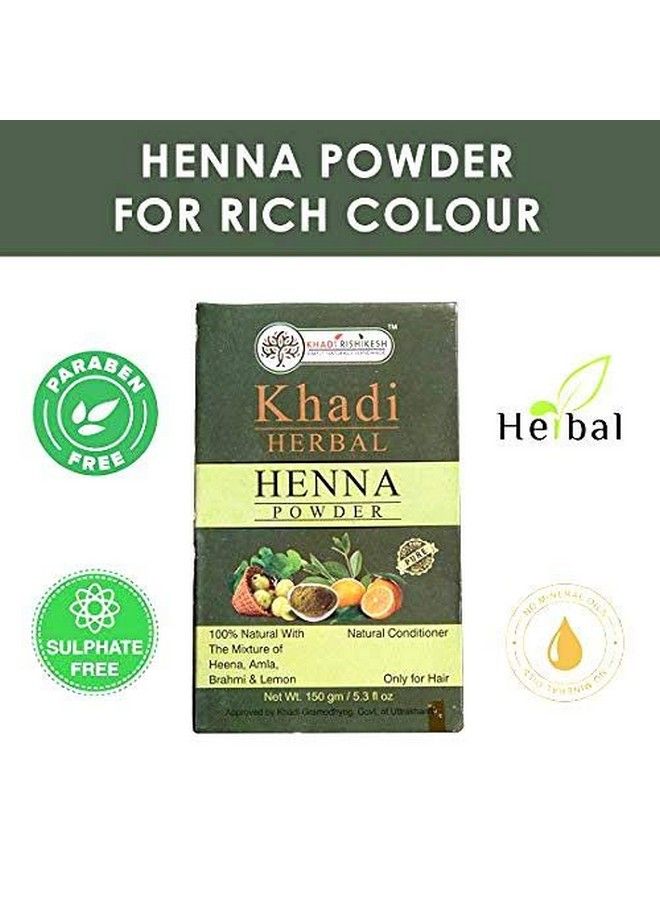 KHADI RISHIKESH حناء 100% عشبي / مسحوق مهنيدي طبيعي لصبغ الشعر ونموه وتقليل القشرة خالي من البارابين والمواد الكيميائية للنساء / الرجال مجموعة مكونة من 150 جرام × 2 (300 جرام) مع فرشاة صبغ الشعر مجانية - Image 3