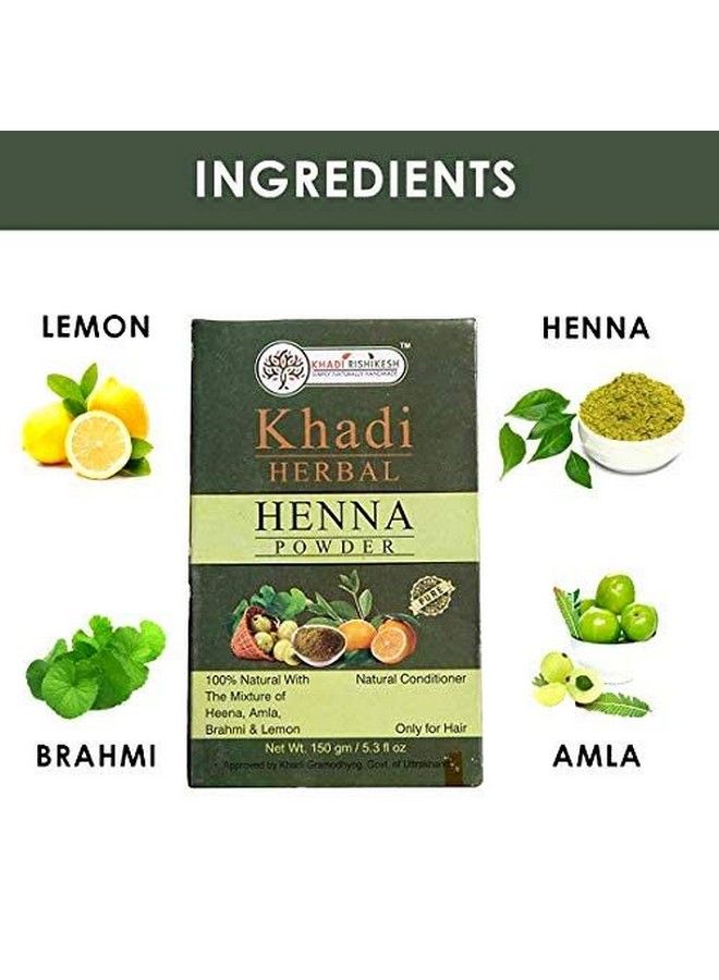 KHADI RISHIKESH حناء 100% عشبي / مسحوق مهنيدي طبيعي لصبغ الشعر ونموه وتقليل القشرة خالي من البارابين والمواد الكيميائية للنساء / الرجال مجموعة مكونة من 150 جرام × 2 (300 جرام) مع فرشاة صبغ الشعر مجانية - Image 4