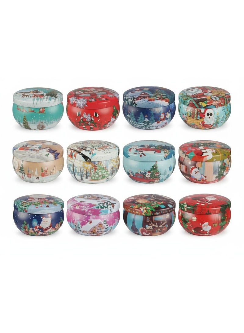 12 pcs Scented Christmas Candle, Christmas Gifts, 2.5 oz, Christmas Candles, Soy Wax Candles, Scented Christmas Set, Scented Candles Small Gifts for Women, Men, and Friends (Multiple Shapes and Colors) - Image 2