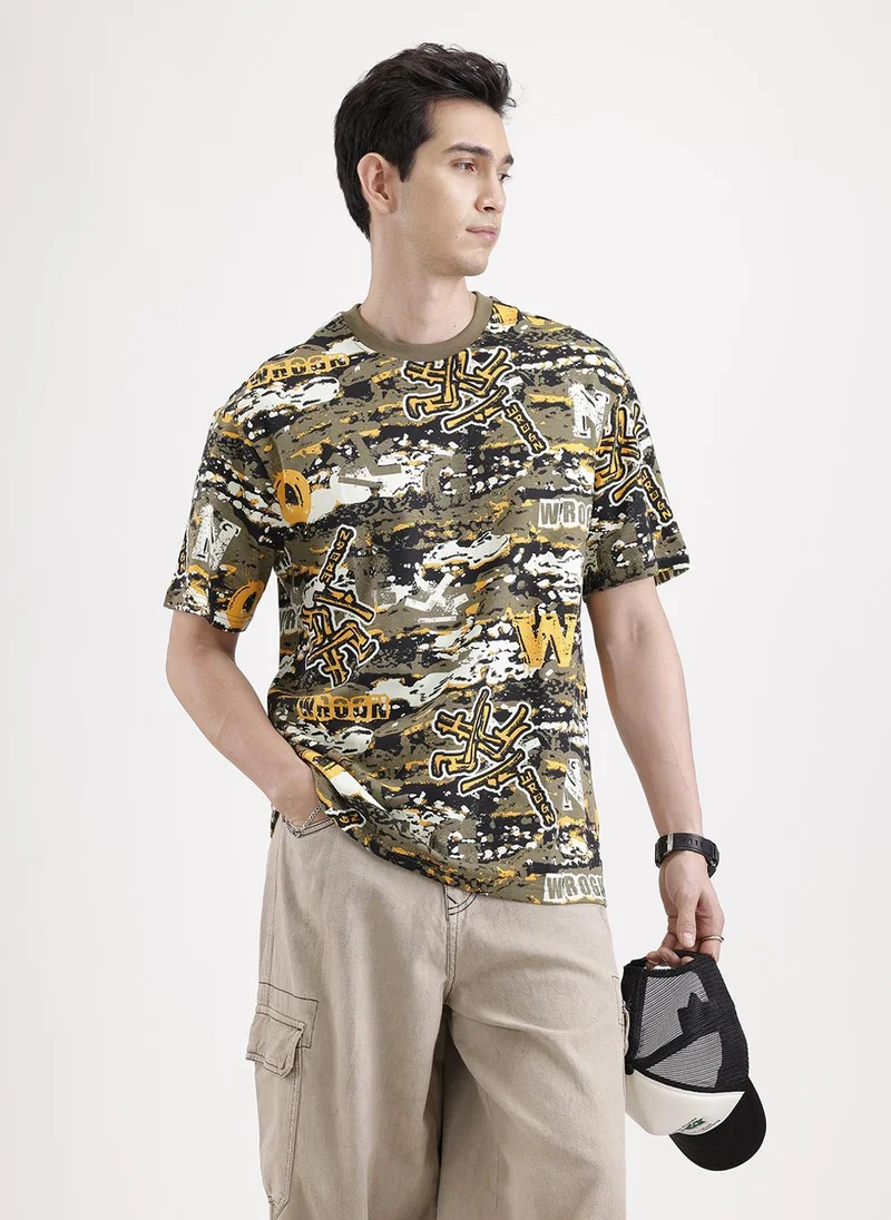 روجن Classic Oversized AOP T-Shirt  | Multicolor