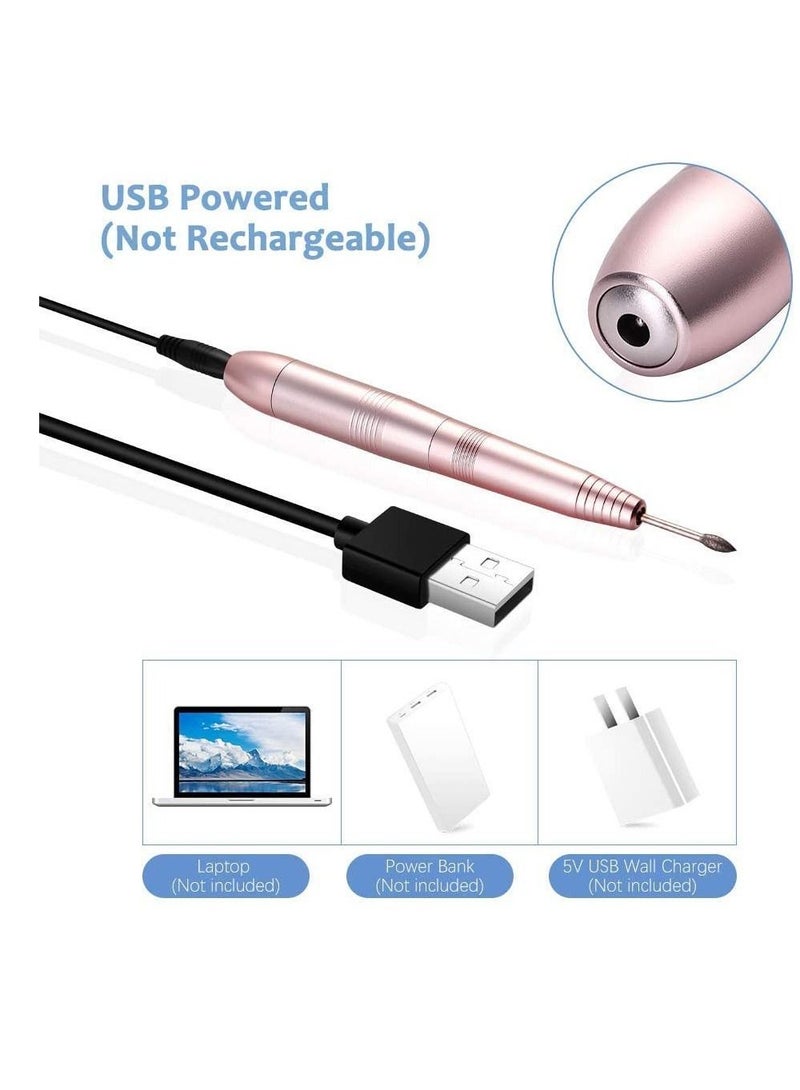 general Portable 11-in-1 USB Manicure Pedicure Nail File Polishing Drill Machine Tools Kit Set with Sanding Bands for Acrylic Gel Nails Removal, Home & Salon Use(Gold) - Image 3