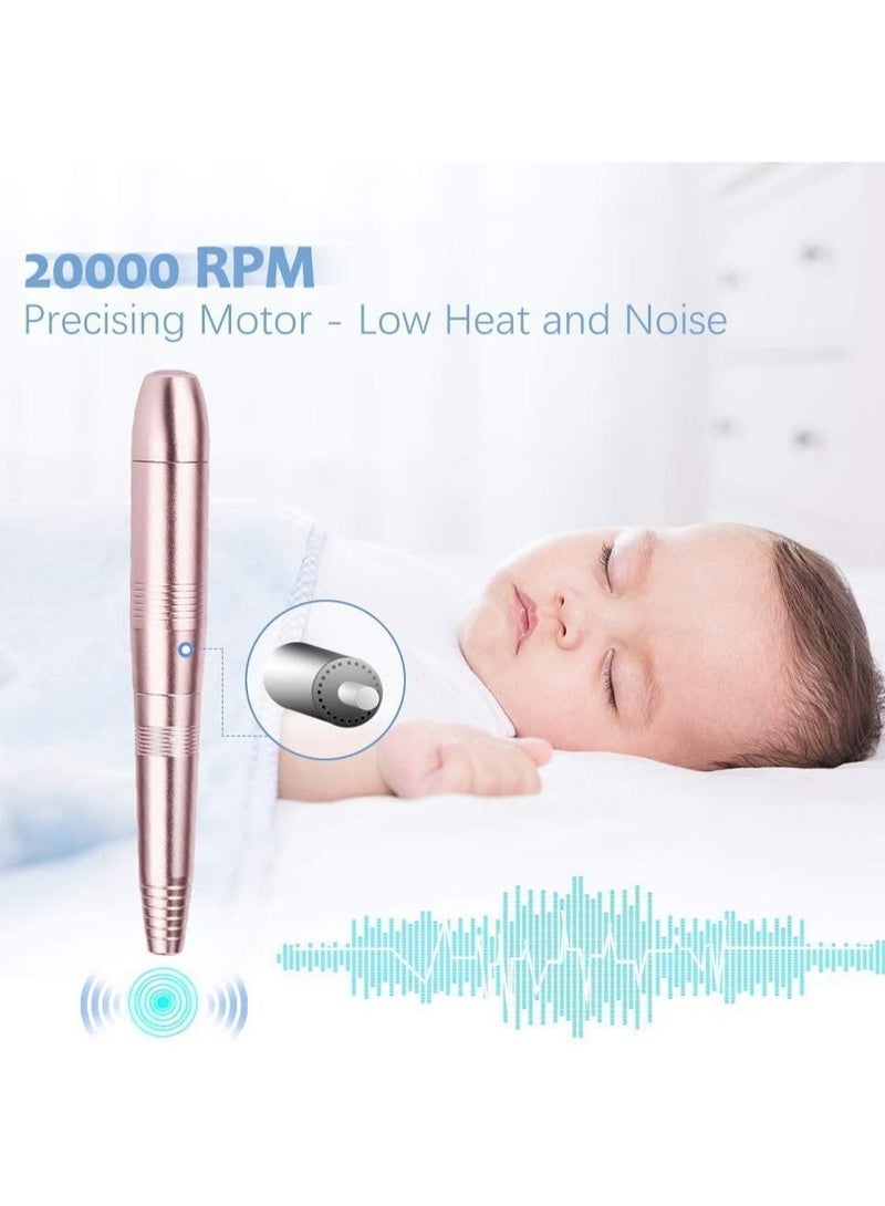 general Portable 11-in-1 USB Manicure Pedicure Nail File Polishing Drill Machine Tools Kit Set with Sanding Bands for Acrylic Gel Nails Removal, Home & Salon Use(Gold) - Image 4