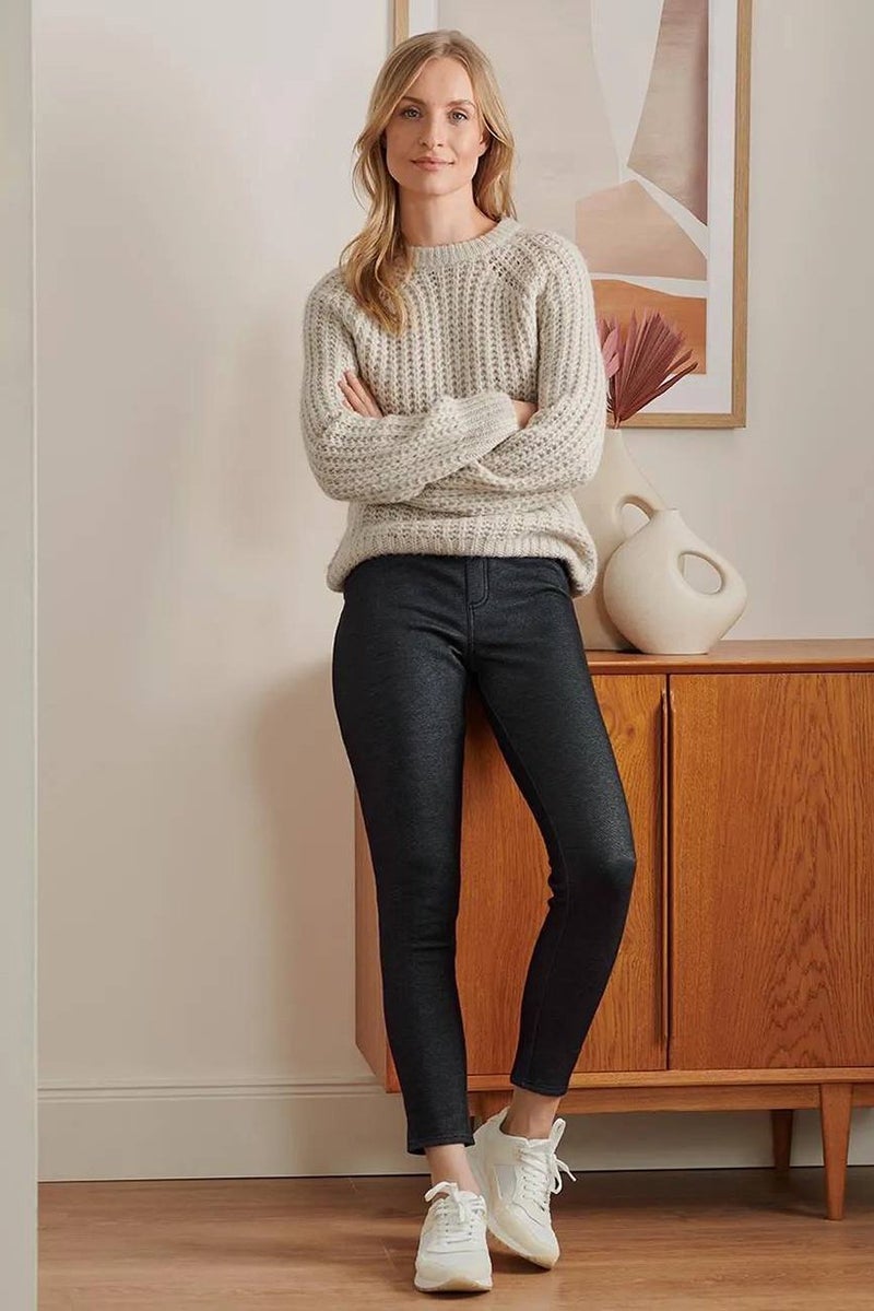 Tchibo Women Pull On Solid Leggings, Black - Image 1