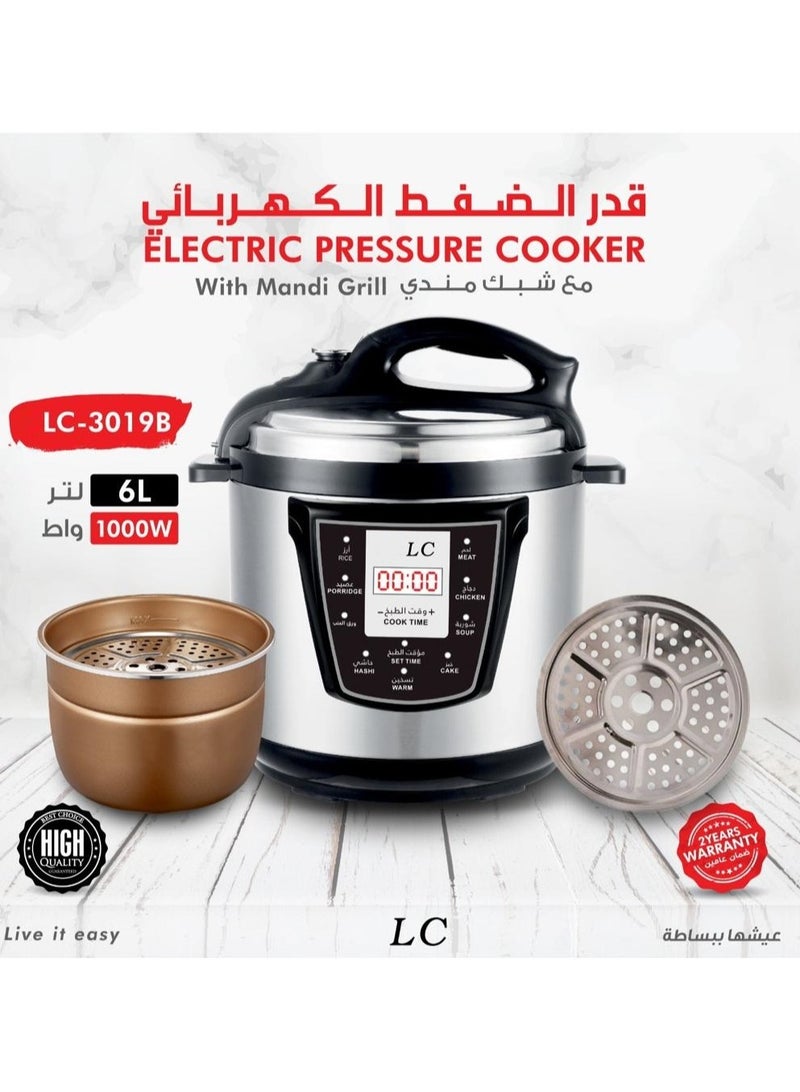 LC Electric Pressure Cooker With Mandi Grill 6Ltr 1000W