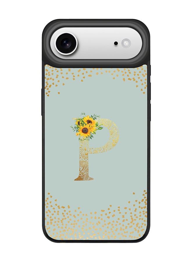 Stylizedd iPhone Air Case, [Compatible with MagSafe] Slim Magnetic cover Phone Case iPhone Air -Custom Floral Monogram - P  (Light Grey ) - Image 1