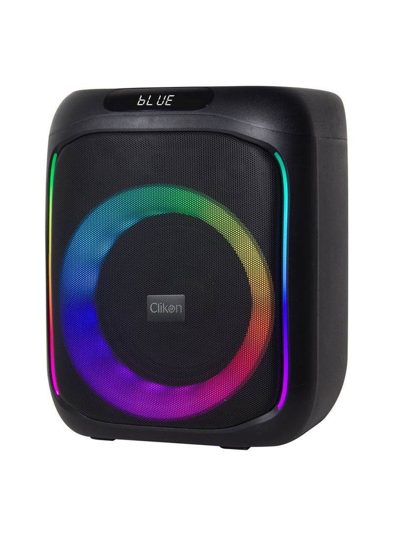 Clikon Aura Stream Wireless Party Speaker – Bluetooth, USB, AUX, Wired Mic, Remote Control, Digital Display, Powerful Sound System for Indoor & Outdoor Events 2 years warranty - Image 2