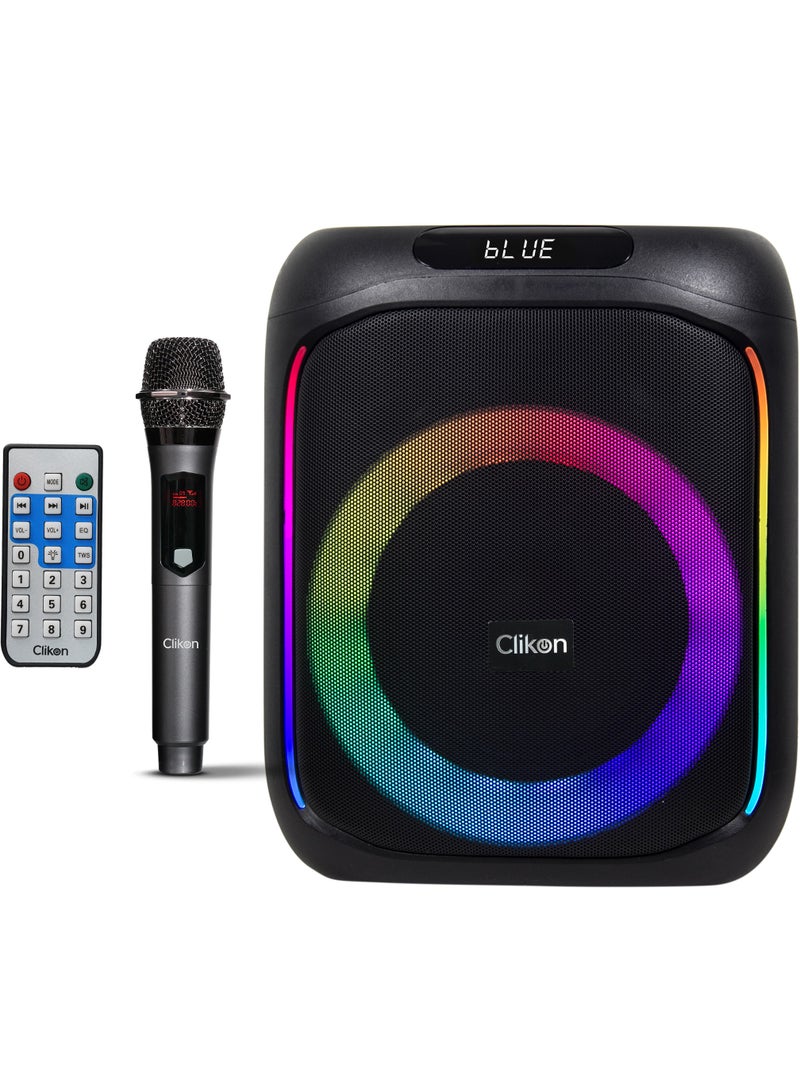Clikon Aura Stream Wireless Party Speaker – Bluetooth, USB, AUX, Wired Mic, Remote Control, Digital Display, Powerful Sound System for Indoor & Outdoor Events 2 years warranty - Image 1