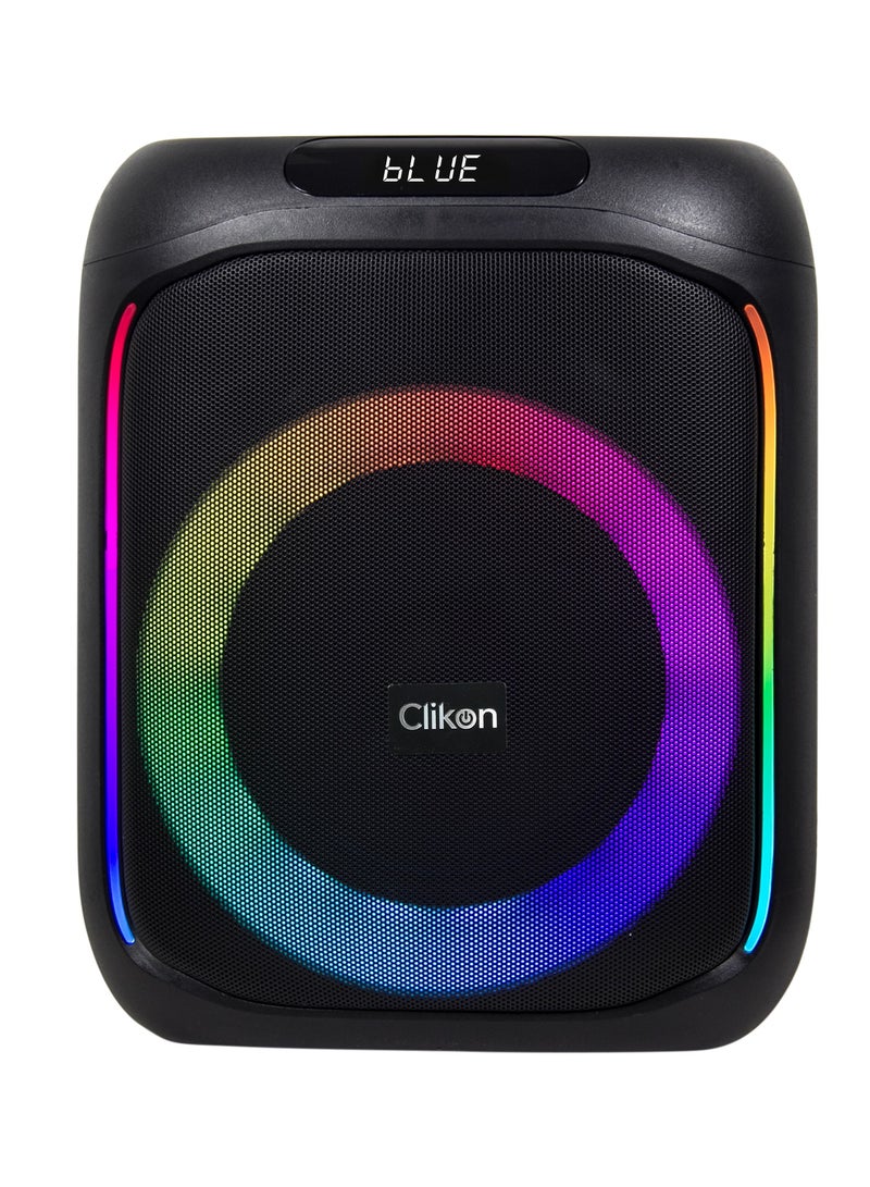 Clikon Aura Stream Wireless Party Speaker – Bluetooth, USB, AUX, Wired Mic, Remote Control, Digital Display, Powerful Sound System for Indoor & Outdoor Events 2 years warranty - Image 5