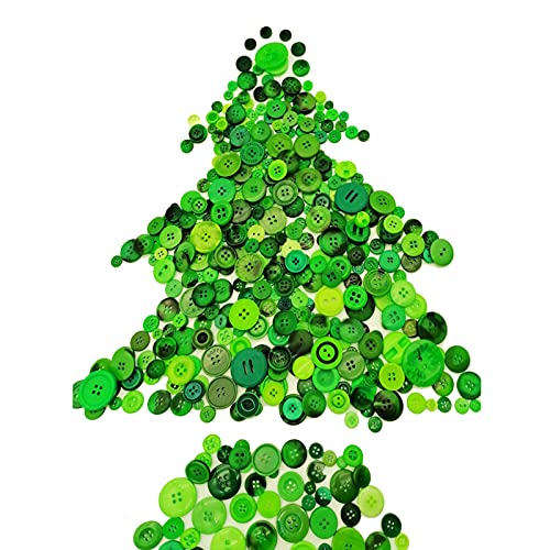 Alfykym 600-700Pcs Green Buttons for Crafts Bulk Green Craft Buttons Assorted Size for Sewing DIY Crafts - Image 5