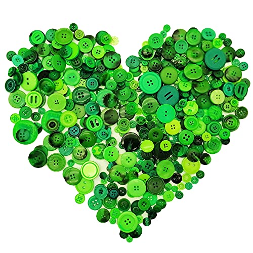 Alfykym 600-700Pcs Green Buttons for Crafts Bulk Green Craft Buttons Assorted Size for Sewing DIY Crafts - Image 2