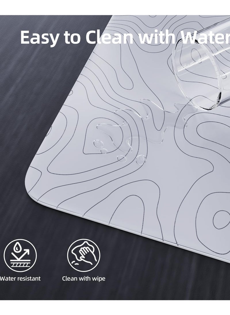 Attack Shark CM05 Contour Glass Gaming Mousepad,Nano-Micro-Etched Texture,Smooth Glass Surface,High Accuracy,Fast-Moving,Anti-Scratch, PU Leather Super Non-Slip Base,Large Size(450×400mm),White  - Image 5