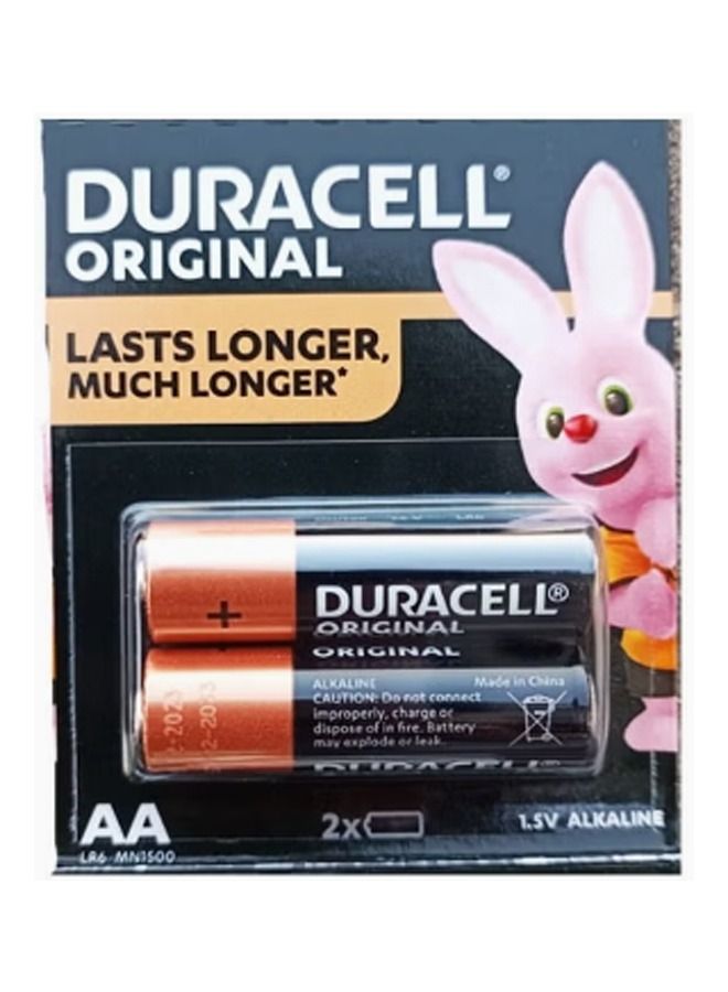 2 Piece AA Duracell Original Last Longer Batteries