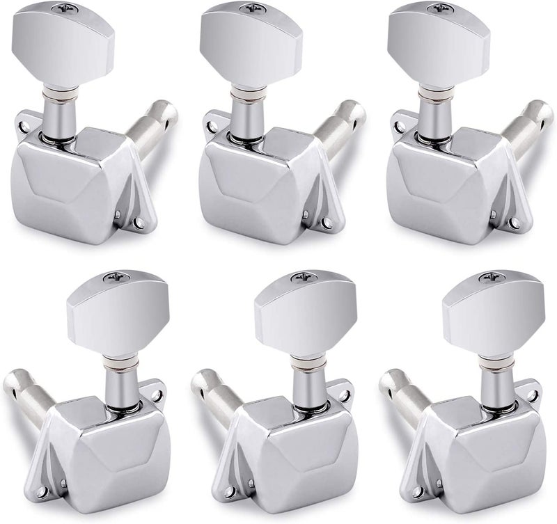 TECHBLAZE Guitar Tuning Pegs Acoustic Guitar Tuning Keys Semiclosed Machine Tuner Heads 3Left+3Right Guitar Keys for Electric and Acoustic-6 Pcs - Image 1