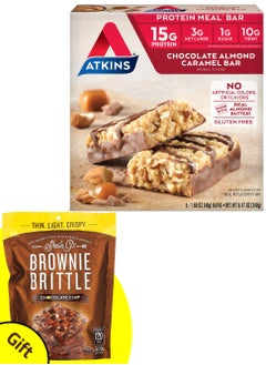 Atkins Atkin Meal Bar Chocolate Almond Caramel Bar 5 Bars 1.69 oz 48 g Each Bar 