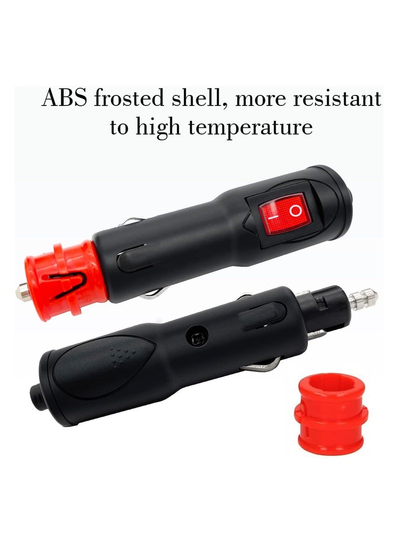 Zikra 4Pcs Car Cigarette Lighter Adapter with Switch, with 10A Fuse Universal Plug for Cigarette Lighter Socket 12V-24V Universal Cigarette Lighter Plug, Random Tinning and Screw Connections. - Image 2