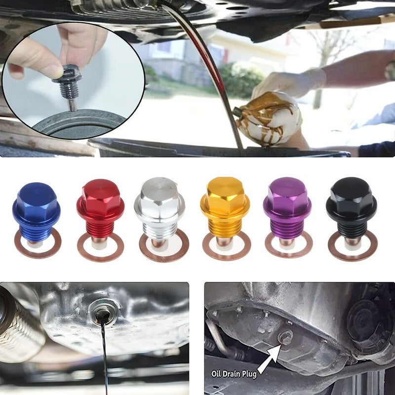 M14x1.5 Yellow Magnetic Drain Plug Aluminum Alloy Oil Pan Nut - Image 2