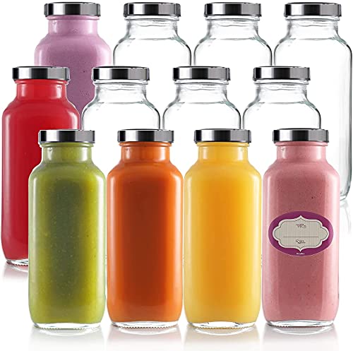 ARUZEN Glass Drink Bottles, Pack of Glass Water Bottles with Lids, Great for storing Juices, Smoothies, beverages, Kombucha and More, Quality Material (2) - Image 3
