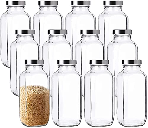 ARUZEN Glass Drink Bottles, Pack of Glass Water Bottles with Lids, Great for storing Juices, Smoothies, beverages, Kombucha and More, Quality Material (2) - Image 2