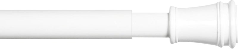 Kenney KN633 Rogers Twist & Fit No Tools Easy to Install Tension Curtain Rod, 28-48" Adjustable Length, White Finish, 5/8" Diameter Steel Tube - Image 1