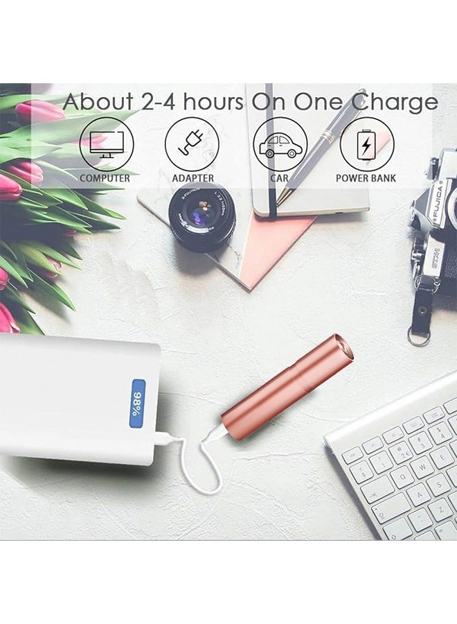 LED Mini Flashlight Ultra Bright Pocket Flashlight Pen Light Flashlight LED Pen Tactical Penlight Inspection Light with Clip Rechargeable for Camping Outdoor Emergency Inspection Work Repair-Rose Gold - Image 5