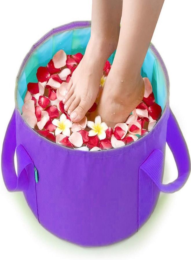 fashionhome Multipurpose Laundry Basket Portable Folding Water Basin Storage Bag Easy to Carry Outdoor Water Basin - Image 2