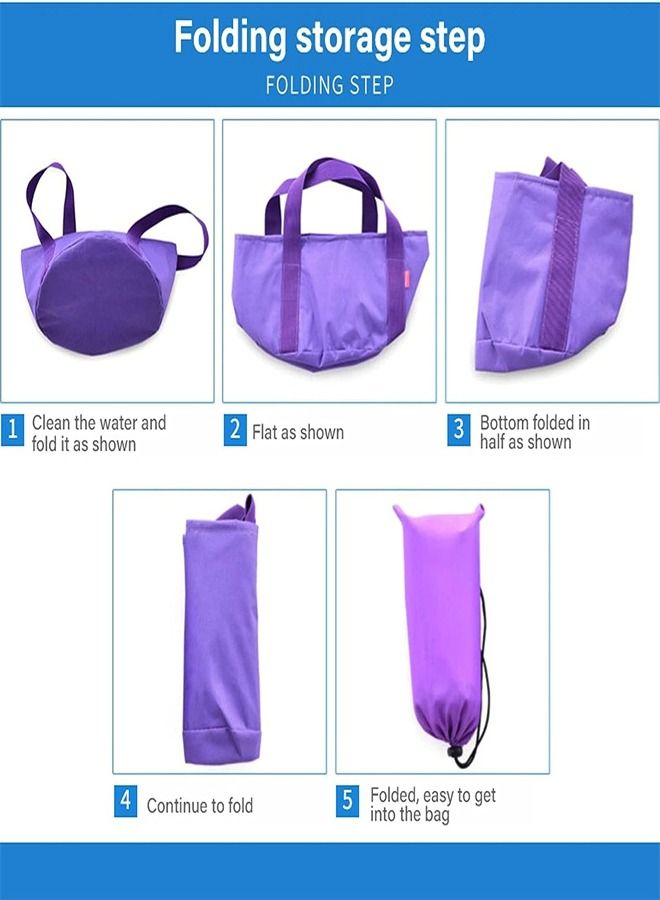 fashionhome Multipurpose Laundry Basket Portable Folding Water Basin Storage Bag Easy to Carry Outdoor Water Basin - Image 5