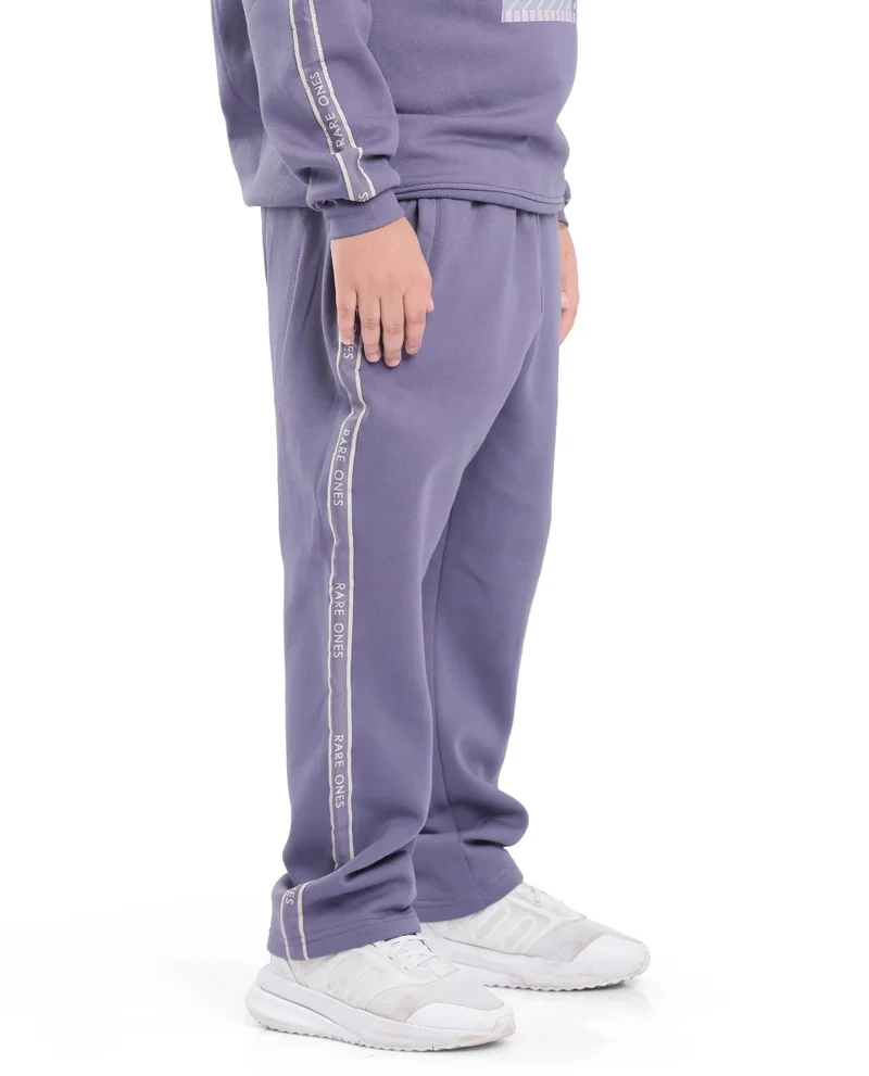 Rare Ones Rare Ones Kids Zeto Light Purple Cotton Poly Applique Drawstring Closure Trackpant