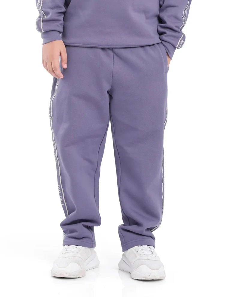 رير ونز Rare Ones Kids Zeto Light Purple Cotton Poly Applique Drawstring Closure Trackpant