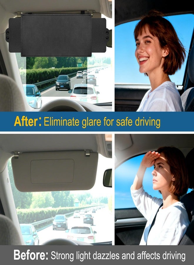 Veharvim Sun Visor Extender for Car with 2 Side Sunshade, Polarized Car Visor Extender Sun Blocker, UV400 Visor Extender Attachment with PC Lens, Anti-Glare for Safe Driving - Image 3