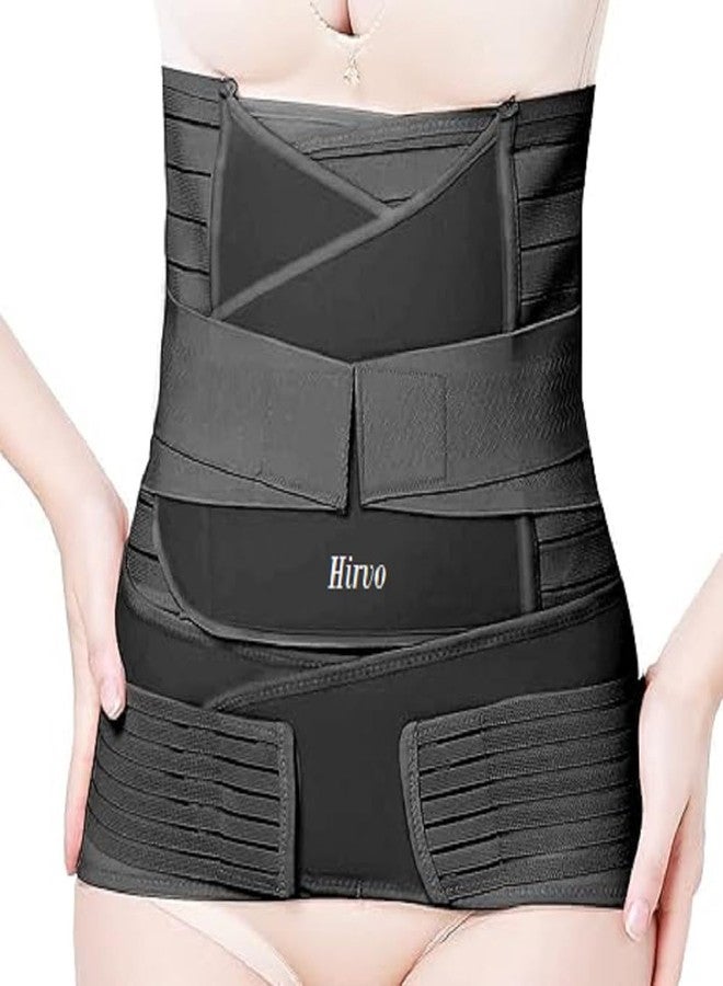 HIRVO Post Pregnancy Abdominal Belt 3 in 1 Black Belt Universal Size - Image 1