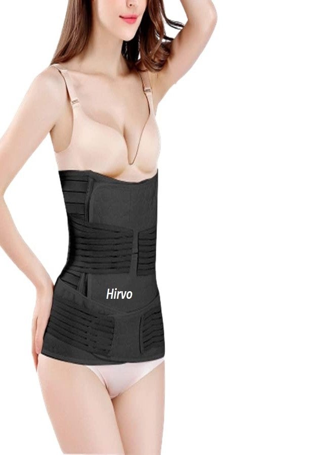 HIRVO Post Pregnancy Abdominal Belt 3 in 1 Black Belt Universal Size - Image 2