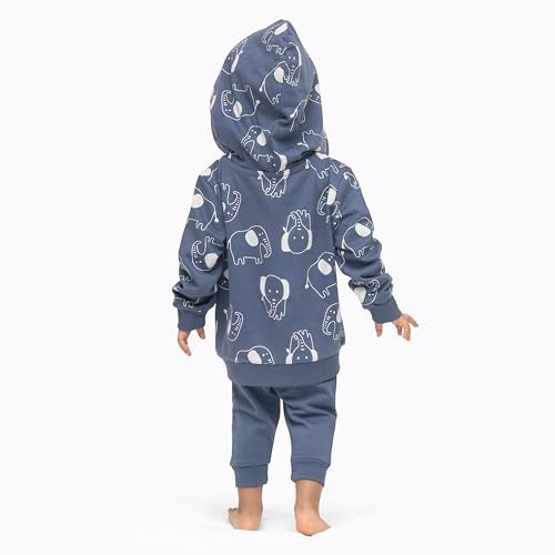 ARIEL Kids Cotton Fleece Full Sleeve Zipper Hoodie Sweatshirt & Sweatpant Clothing Set for Boys and Girls (STEEL-ELE_3-4 years) - Image 4