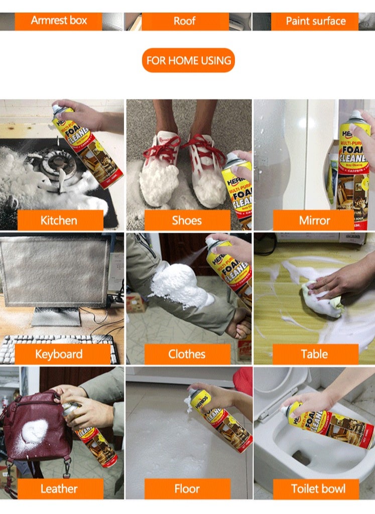 هيريوس - مجموعة منظف رغوة الإطارات متعدد الأغراض، 3 قطع، 650 مل، بخاخ تنظيف عميق - Image 1