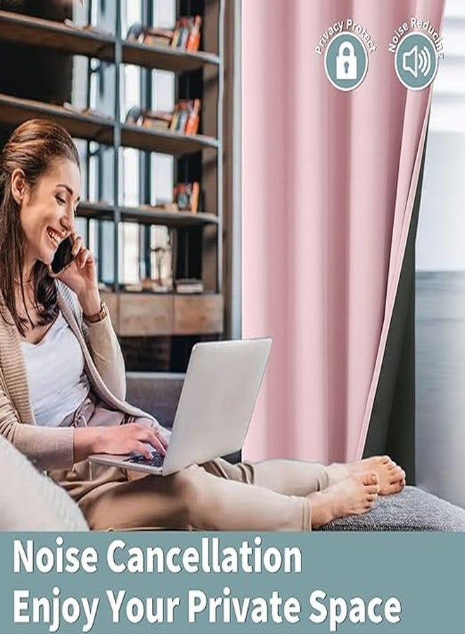 BFAM ستائر BFAM معتمة 100% لغرفة النوم ببطانة سوداء، عازلة للحرارة، طبقتان سميكتان، تحجب الضوء تمامًا، ستائر نوافذ بحلقات معدنية، لوحة واحدة - Image 4