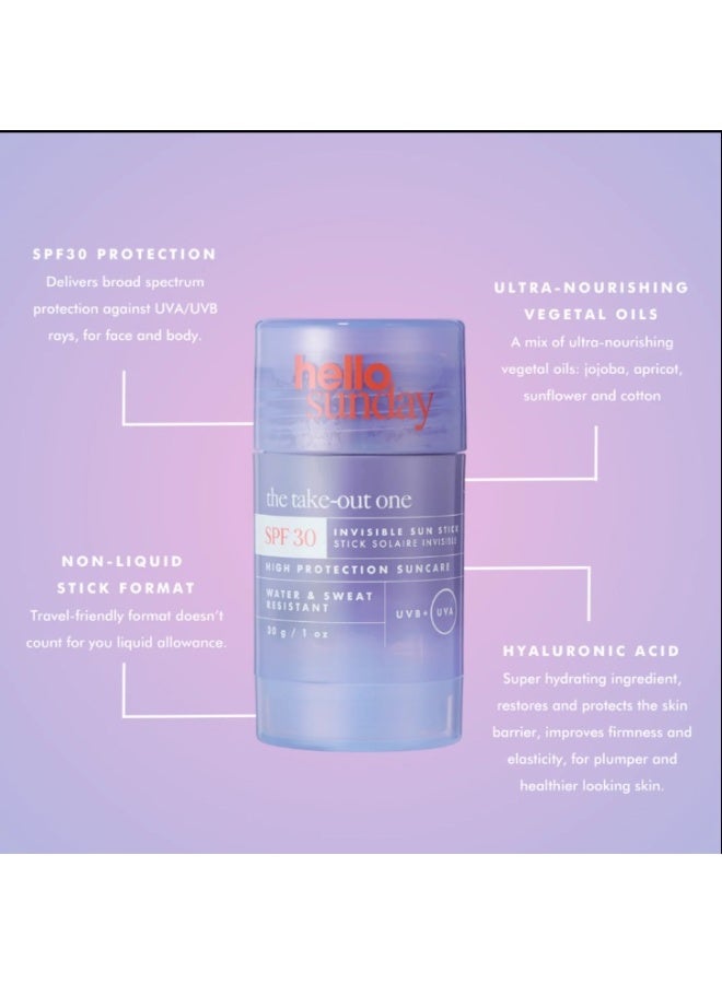hello sunday The Take-Out One Invisible Sun Stick, UVA and UVB Protection, SPF 30, 30g - Image 3