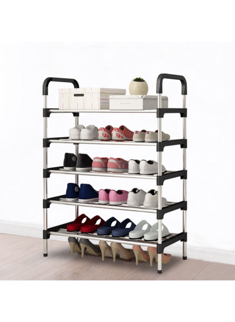 Swift 5 Tier Shoe Rack Stand Heavy Duty Sturdy Storage Self Organizer Up to 18 Pairs, Silver  - Image 3