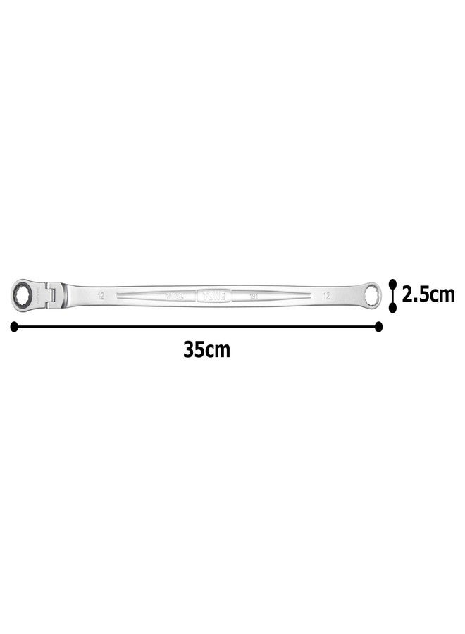 TONE Ratchet Ring Wrench Long Flex Head RMA-12L 12mm - Image 5