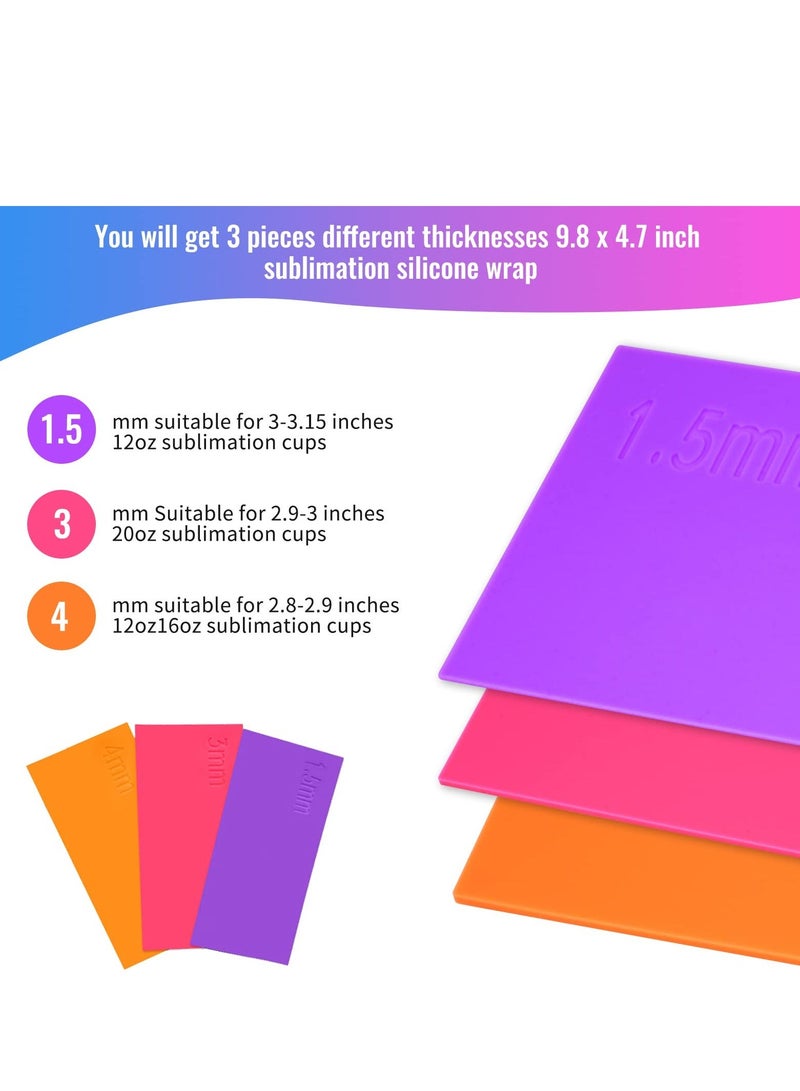 3 Pack  Sublimation Tumbler Wrap, Thermal Sublimation Mug Silicone Plate for Mug Press, Suitable for Sublimation Tumbler Blanks Tumbler Press Attachment - Image 5
