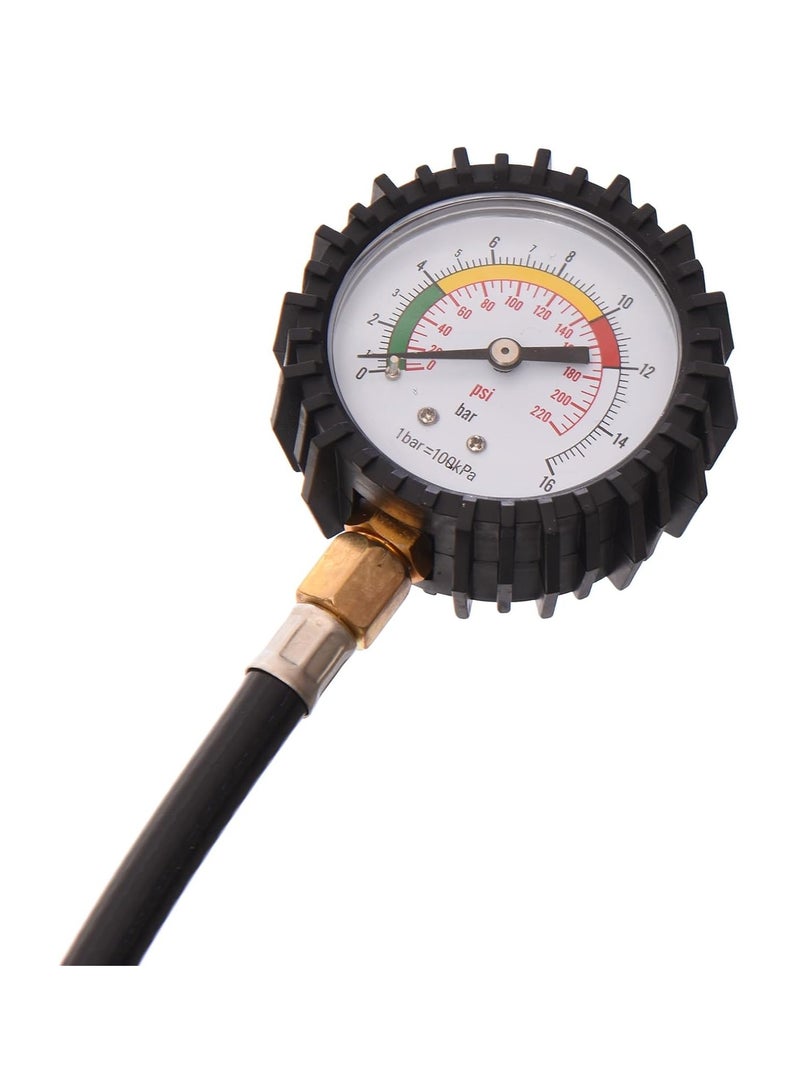 مقياس ضغط هواء الإطارات عالي التحمل مع خرطوم مرن - Image 2