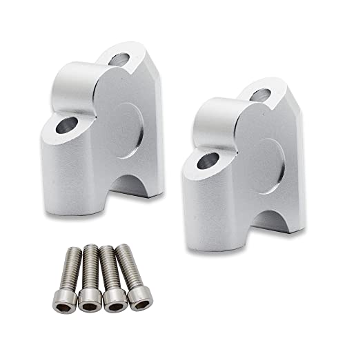 RCRBT 7/8" Handlebar Risers, Motorcycle Handle Bar Riser Clamp Back Move Mount Adapter Accessory Kit for DL650 V-Strom DL 650 DL1000 (Color: Silver) - Image 1