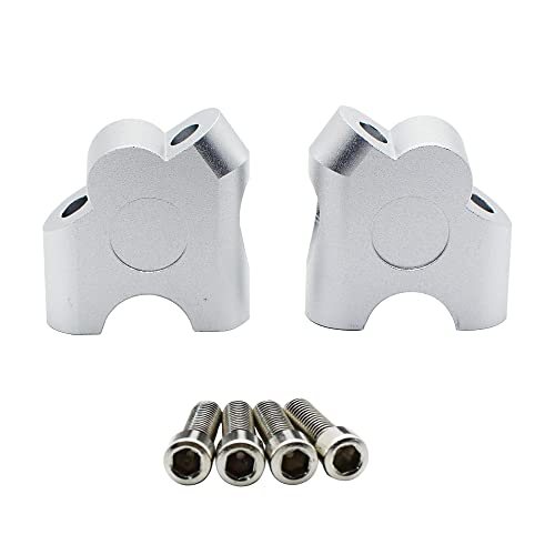 RCRBT 7/8" Handlebar Risers, Motorcycle Handle Bar Riser Clamp Back Move Mount Adapter Accessory Kit for DL650 V-Strom DL 650 DL1000 (Color: Silver) - Image 2