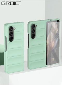 Suitable for Samsung Galaxy Z Fold 5 5G 7.6 Inches Drop-resistant Mobile Phone Case with 2 Pack Flexible TPU Screen Protector Film, Skin-feeling Waterproof Shockproof, Case Friendly